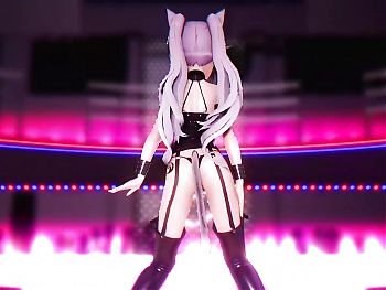 Genshin Impact. Sexy Girl in Cat Girl Costume Dancing